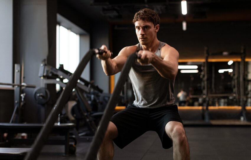 Man training in gym after starting TRT in Hackensack NJ